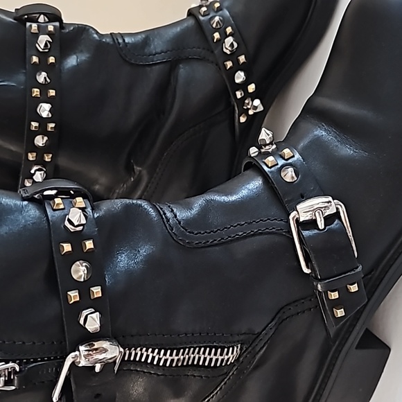 Gucci Bonneville Black Leather Biker Boots Limited Edition 38.5 - Picture 9 of 17